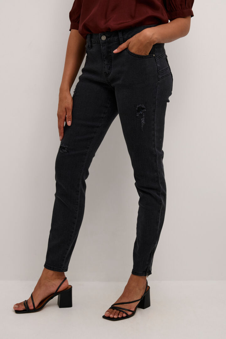 Cream Josefine Ankl Jeans Patched Pitch Black Denim - 3