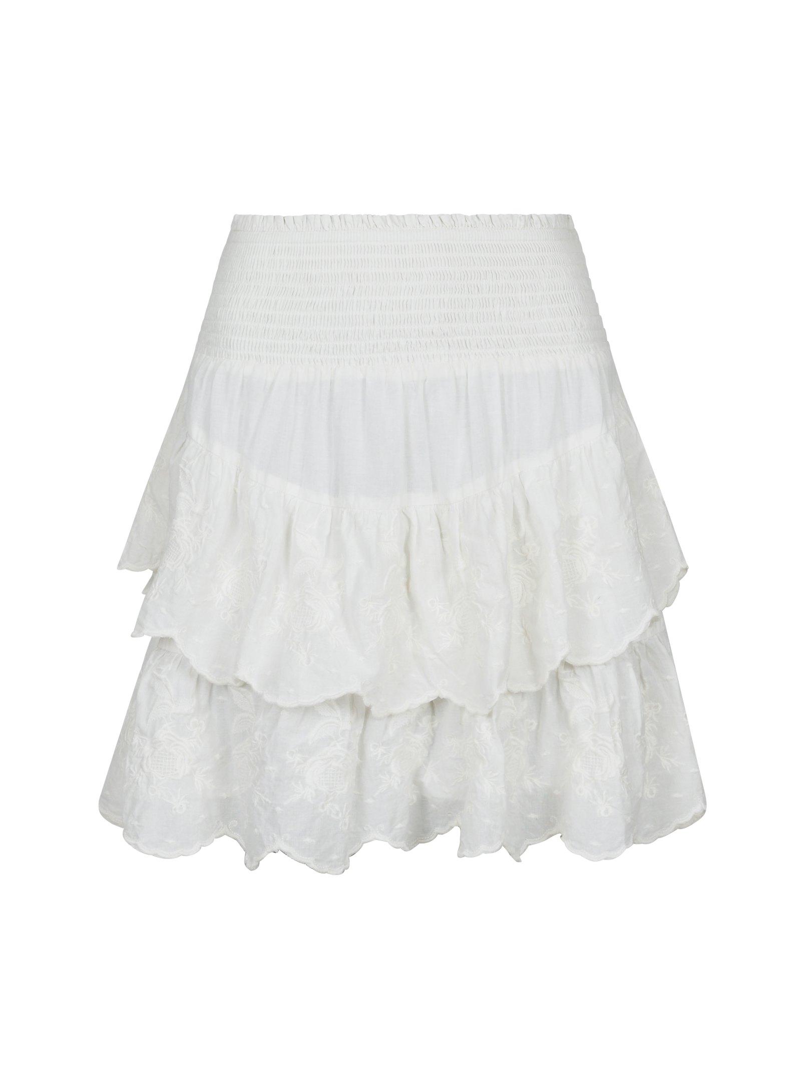 Line Emb Skirt Off White