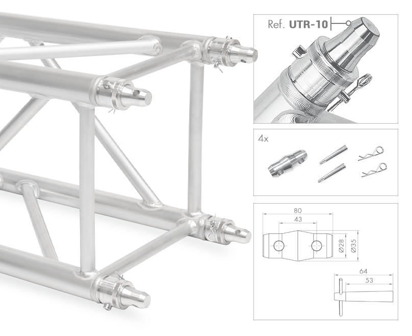 Square truss / 40 x 40 cm / (various lengths) - 4