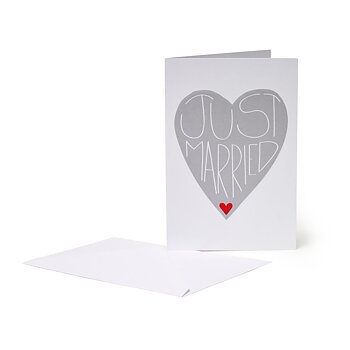 Large Greeting card, Just married, Heart (BG0339)