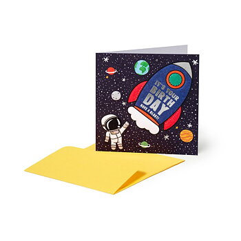 Small Greeting card, Space, it´s your birthday (BQEB043)