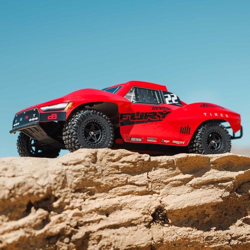 ARRMA 1/10 FURY MEGA 550 2WD Short Course Truck RTR with Battery & Charger, Red - 10