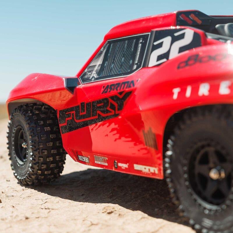 ARRMA 1/10 FURY MEGA 550 2WD Short Course Truck RTR with Battery & Charger, Red - 14