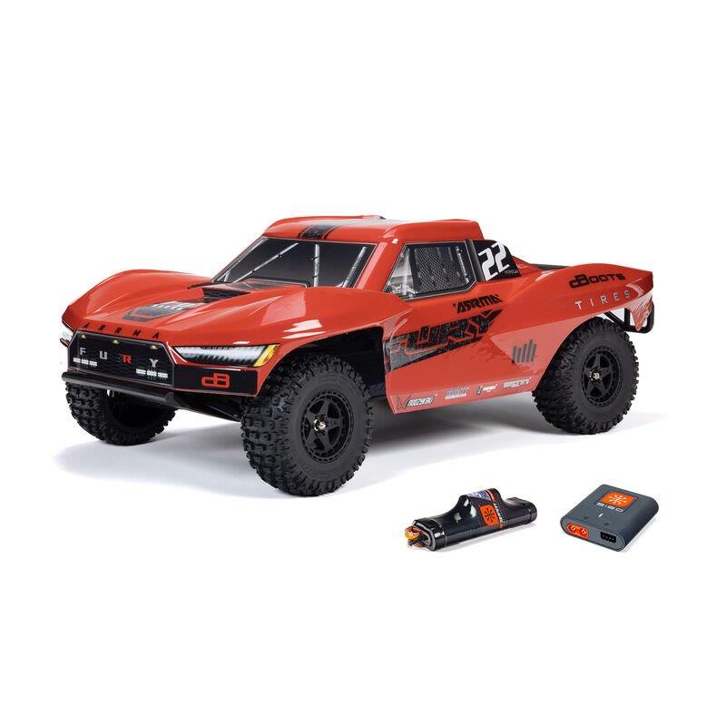 ARRMA 1/10 FURY MEGA 550 2WD Short Course Truck RTR with Battery & Charger, Red - 2