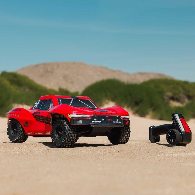 ARRMA 1/10 FURY MEGA 550 2WD Short Course Truck RTR with Battery & Charger, Red - 12