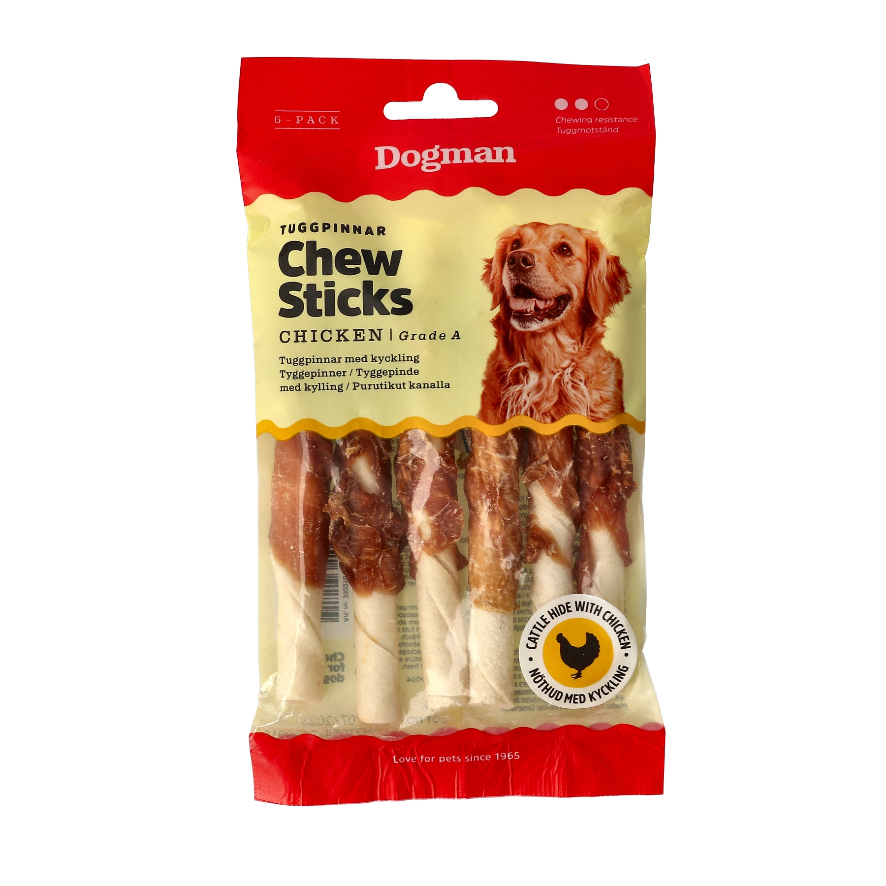 Dogman Tuggpinnar Med Kyckling 6-Pack 