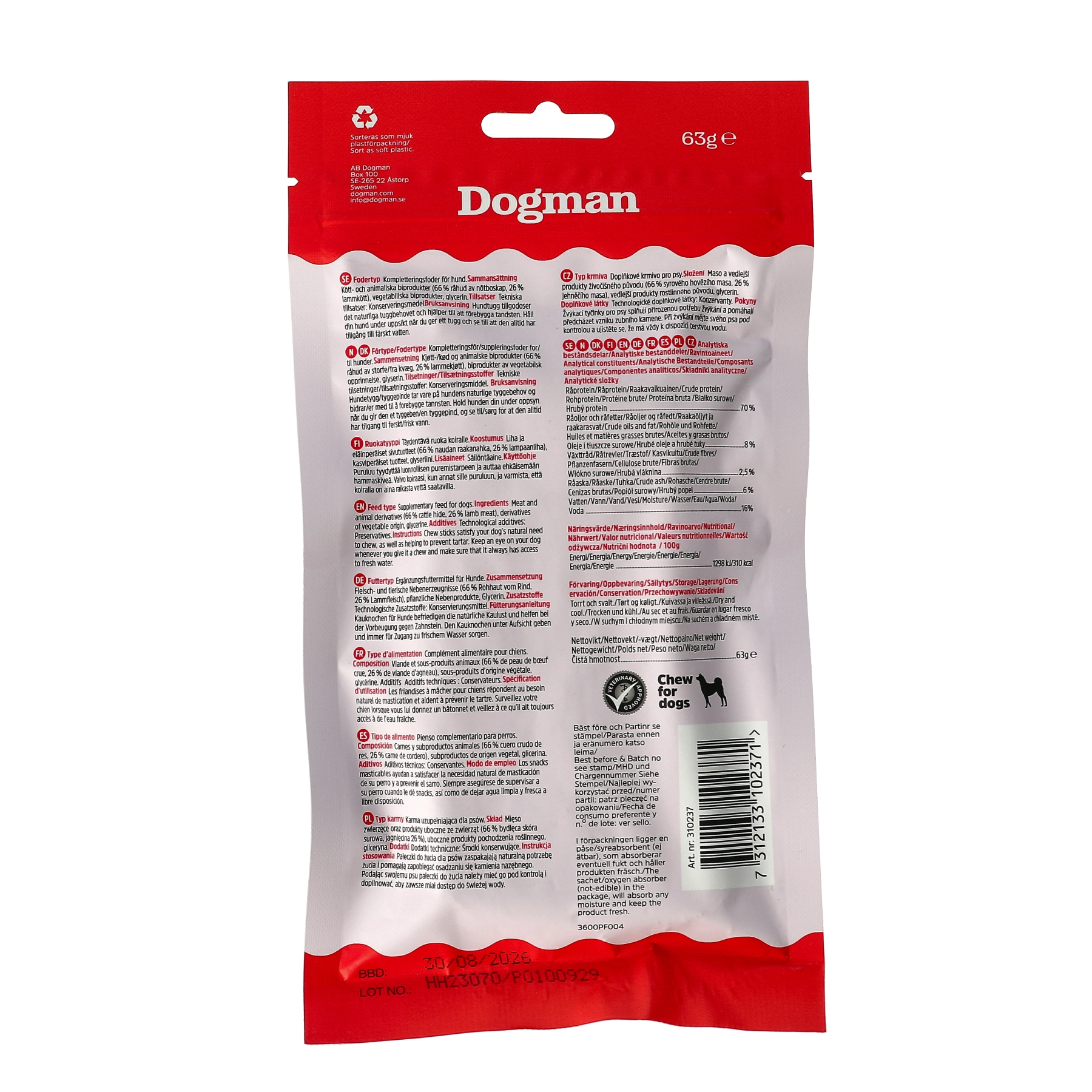Dogman Tuggpinnar Med Lamm 6-Pack  - 3