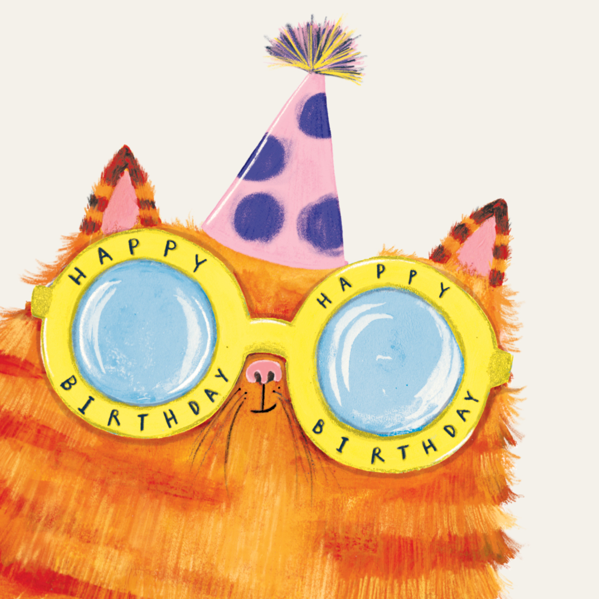 Birthday Glasses Yellow, Greeting Cards - 2