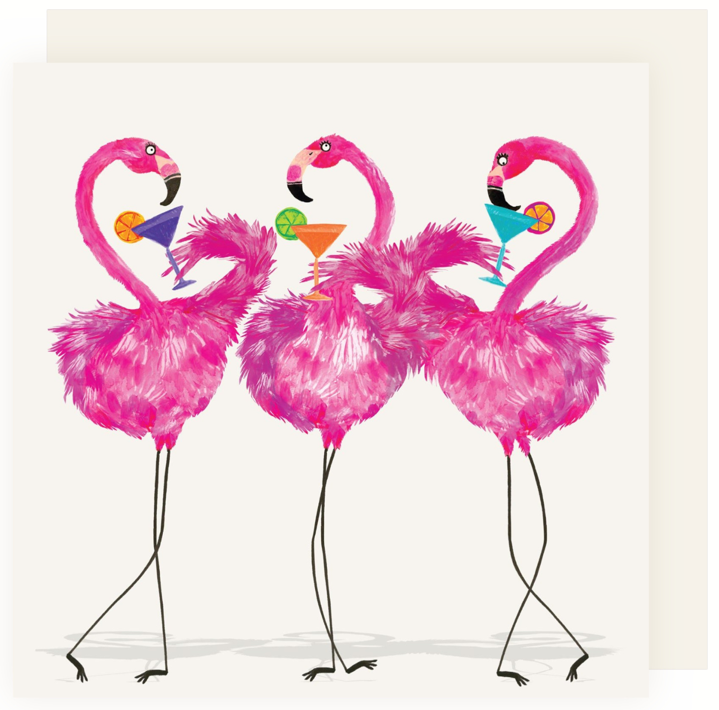 Fuzzled Flamingos, Greeting Cards - 2