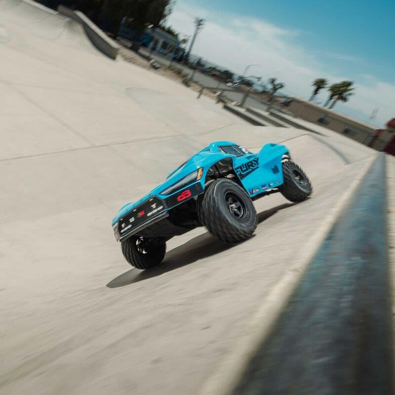 ARRMA 1/10 FURY MEGA 550 2WD Short Course Truck RTR with Battery & Charger, Blue - 6