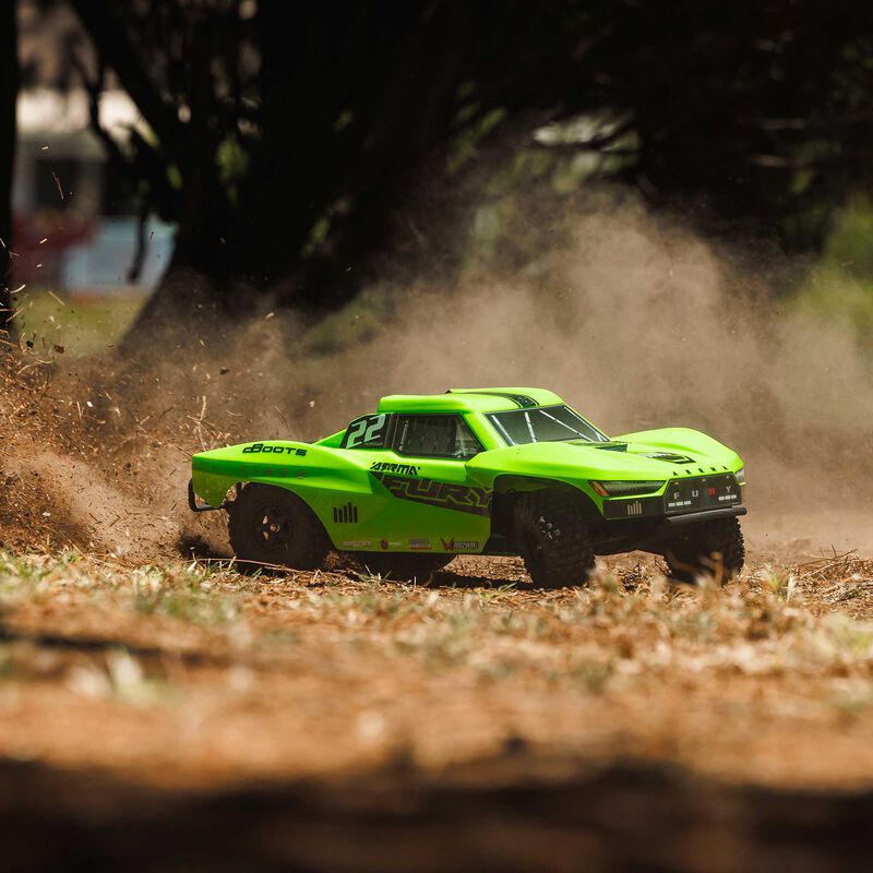 ARRMA 1/10 FURY MEGA 550 2WD Short Course Truck RTR, Green - 5