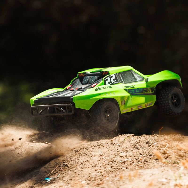 ARRMA 1/10 FURY MEGA 550 2WD Short Course Truck RTR, Green - 6