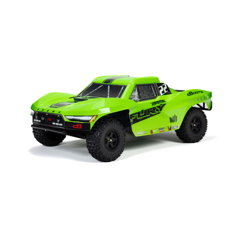ARRMA 1/10 FURY MEGA 550 2WD Short Course Truck RTR, Green - 2