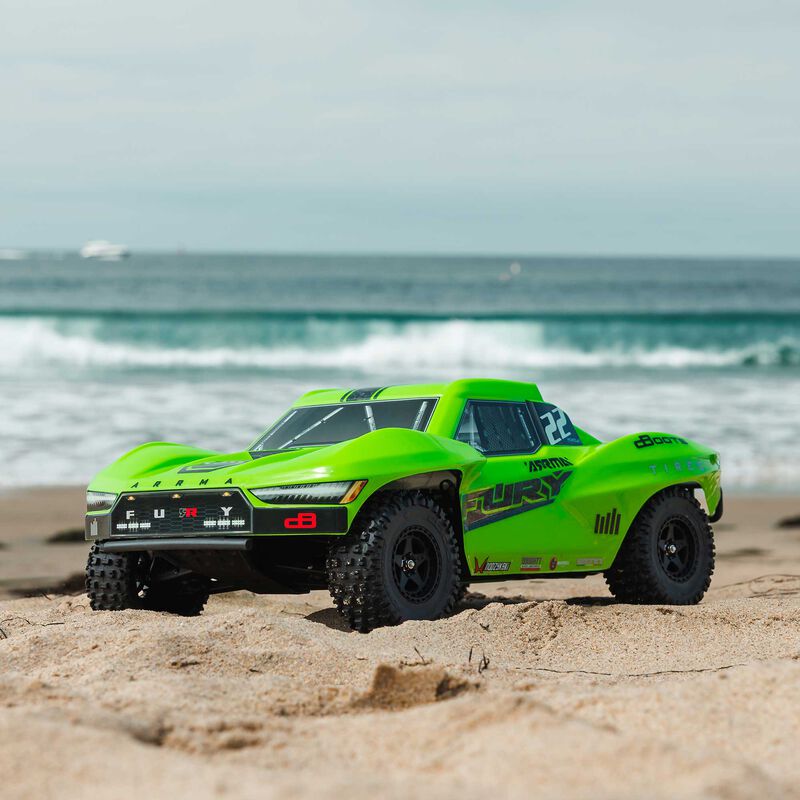 ARRMA 1/10 FURY MEGA 550 2WD Short Course Truck RTR, Green - 12