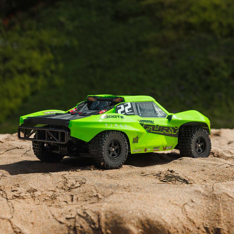 ARRMA 1/10 FURY MEGA 550 2WD Short Course Truck RTR, Green - 15