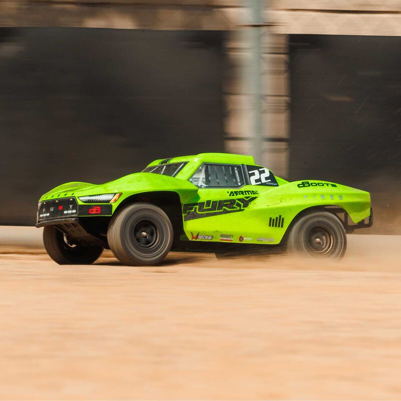 ARRMA 1/10 FURY MEGA 550 2WD Short Course Truck RTR, Green - 4