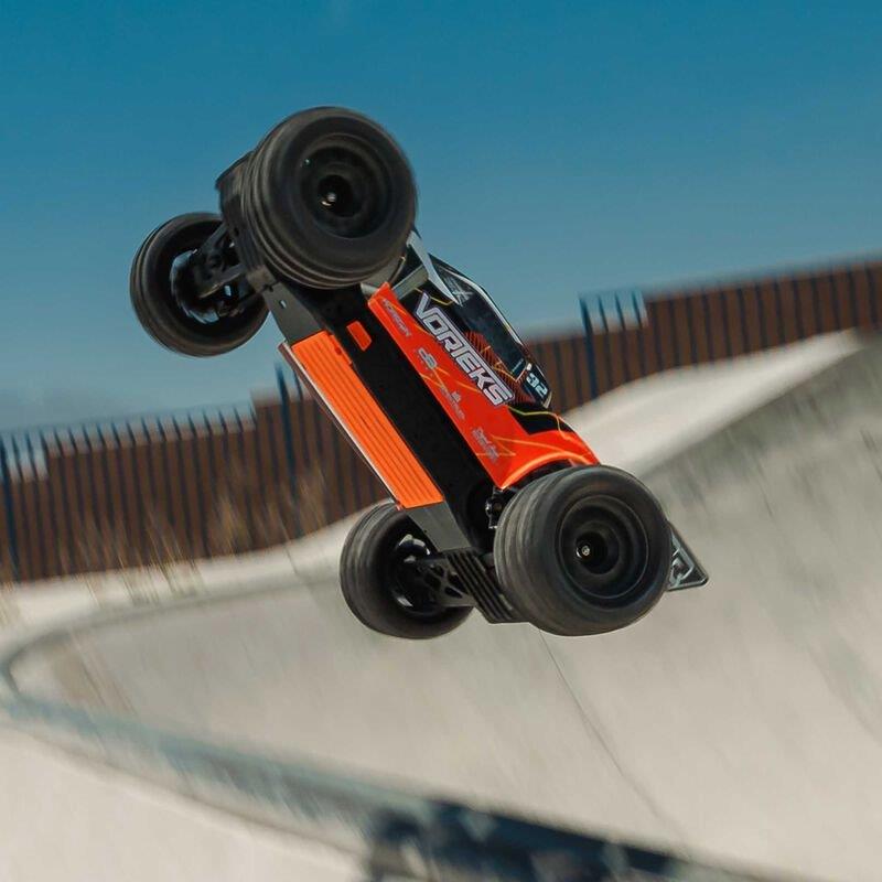 ARRMA 1/10 VORTEKS MEGA 550 2WD Stadium Truck RTR with Battery & Charger, Orange - 4