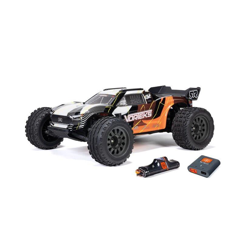 ARRMA 1/10 VORTEKS MEGA 550 2WD Stadium Truck RTR with Battery & Charger, Orange - 2
