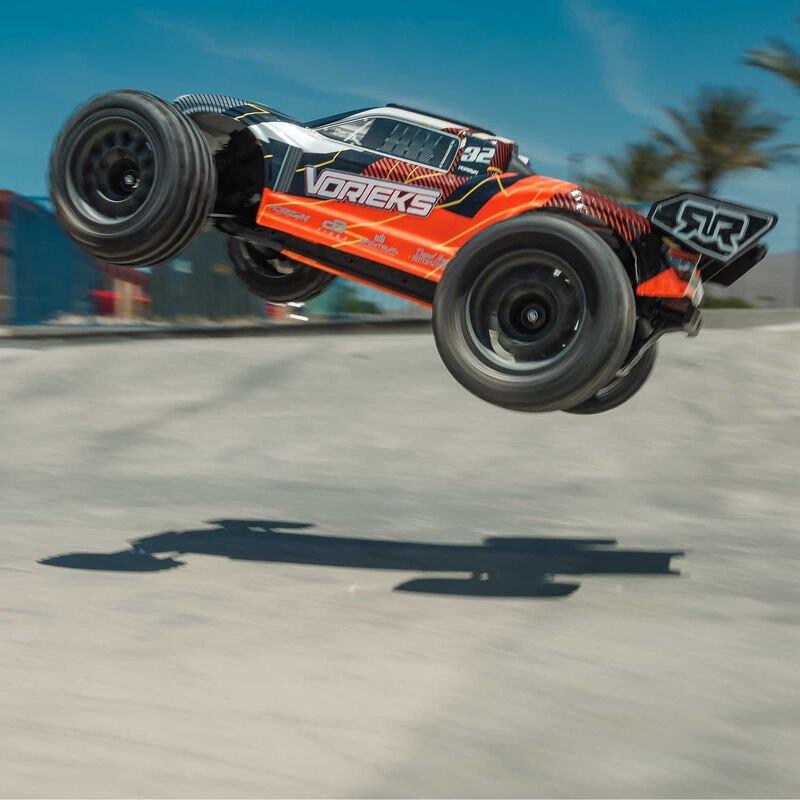 ARRMA 1/10 VORTEKS MEGA 550 2WD Stadium Truck RTR with Battery & Charger, Orange - 8
