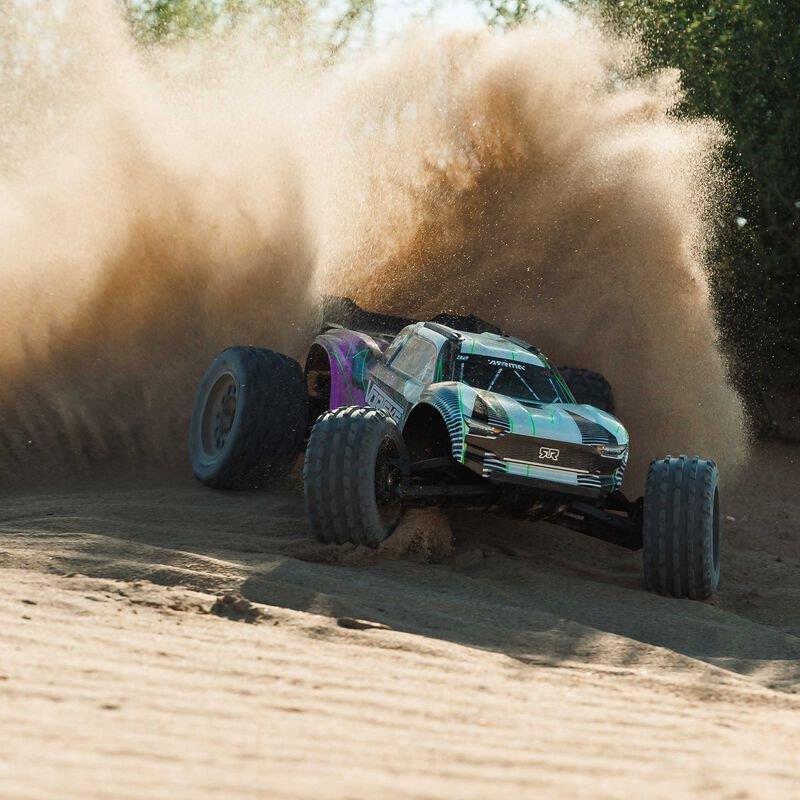ARRMA 1/10 VORTEKS MEGA 550 2WD Stadium Truck RTR with Battery & Charger, Purple - 5