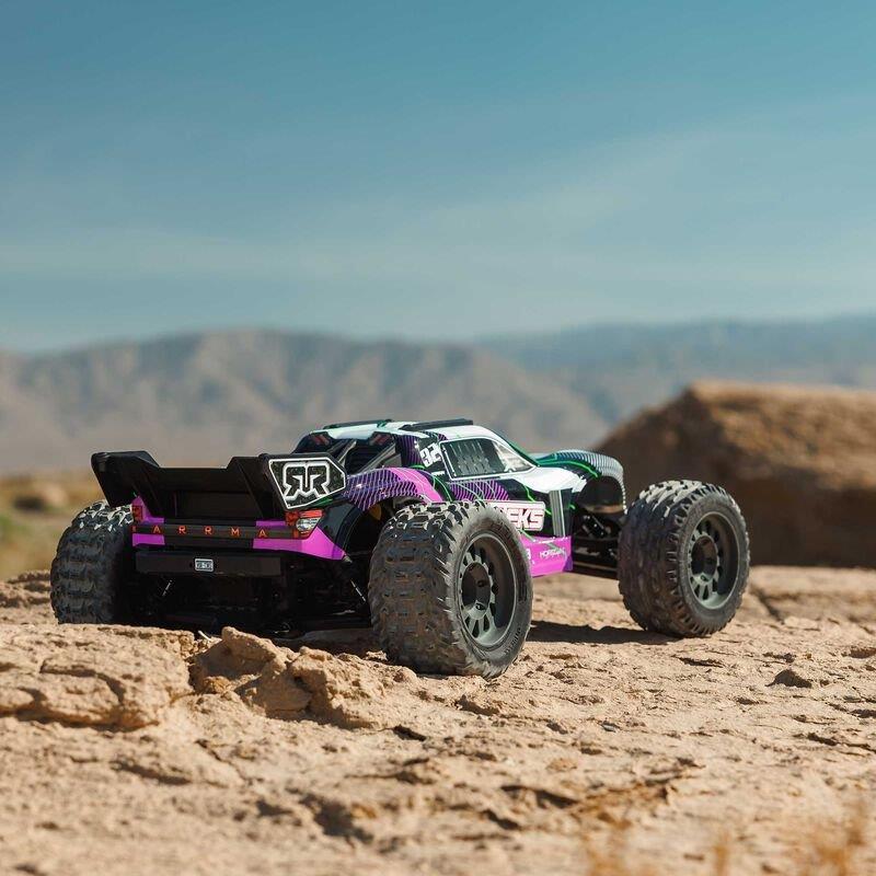 ARRMA 1/10 VORTEKS MEGA 550 2WD Stadium Truck RTR with Battery & Charger, Purple - 12