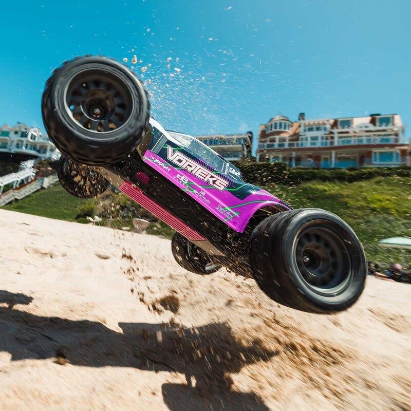 ARRMA 1/10 VORTEKS MEGA 550 2WD Stadium Truck RTR with Battery & Charger, Purple - 8