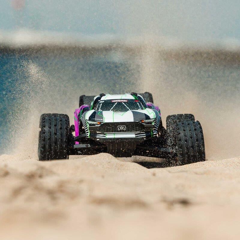 ARRMA 1/10 VORTEKS MEGA 550 2WD Stadium Truck RTR with Battery & Charger, Purple - 13