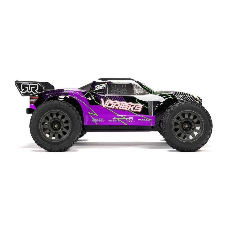 ARRMA 1/10 VORTEKS MEGA 550 2WD Stadium Truck RTR with Battery & Charger, Purple - 17