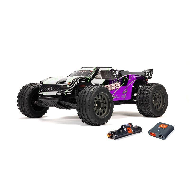 ARRMA 1/10 VORTEKS MEGA 550 2WD Stadium Truck RTR with Battery & Charger, Purple - 2