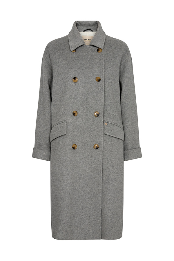 Mos Mosh - MMVenice Wool Coat Grey Melange - 4