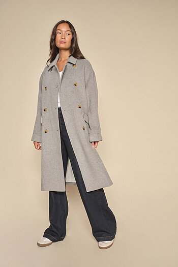 Mos Mosh - MMVenice Wool Coat Grey Melange