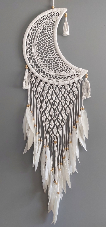  Drömfångare - Makramé Måne - 42 cm