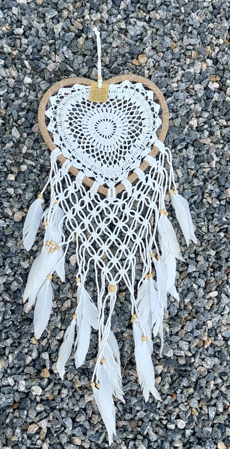  Drömfångare - Makramé Hjärta - 29 cm - 2