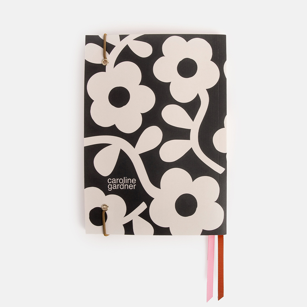 Charcoal Mono Bloom A5 Notebook - 4