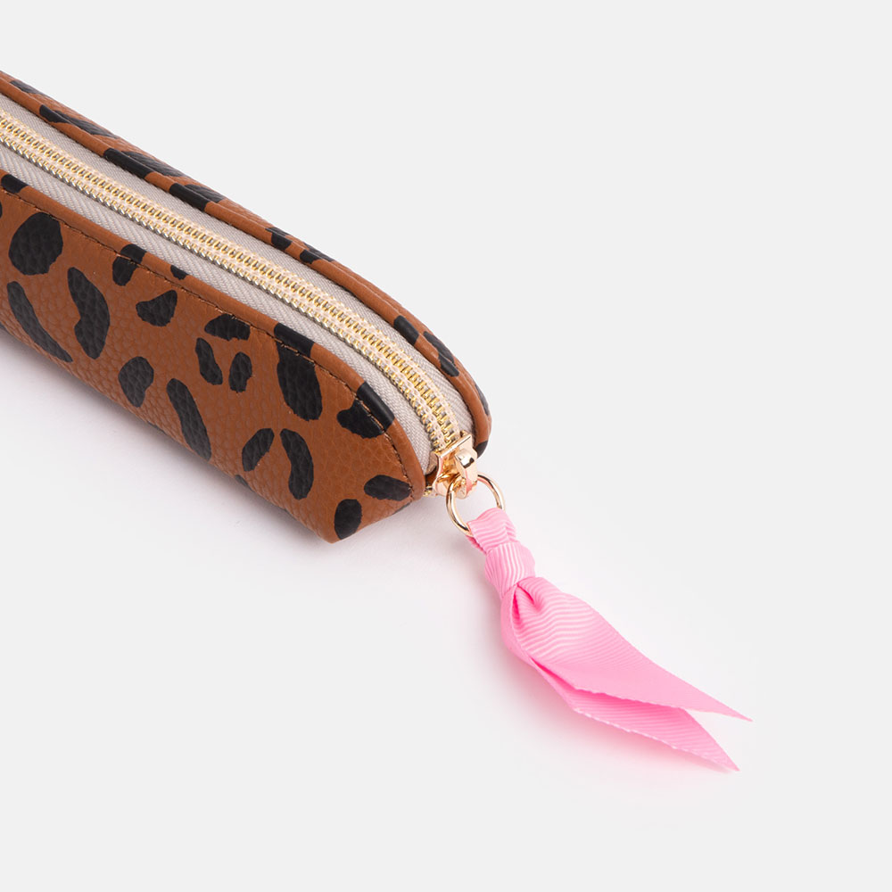 Tan Leopard Pencil Case - 3