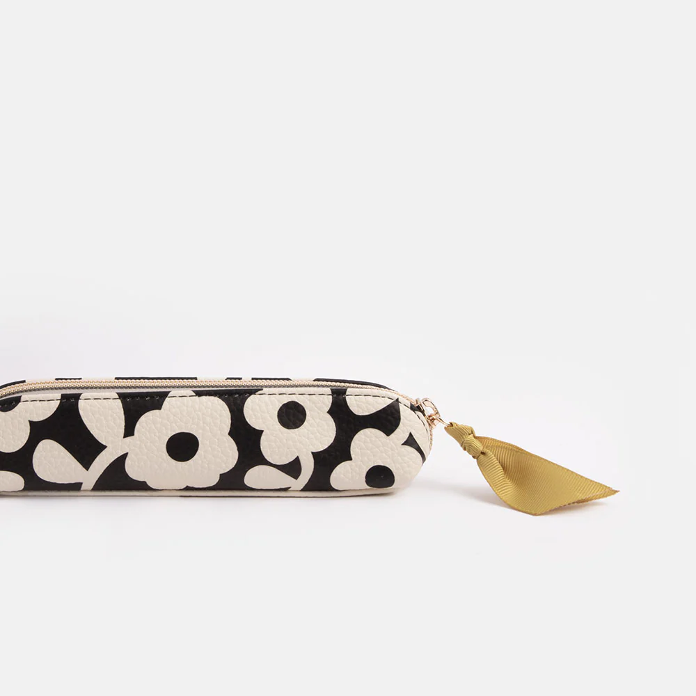 Charcoal Mono Bloom Pencil Case - 3