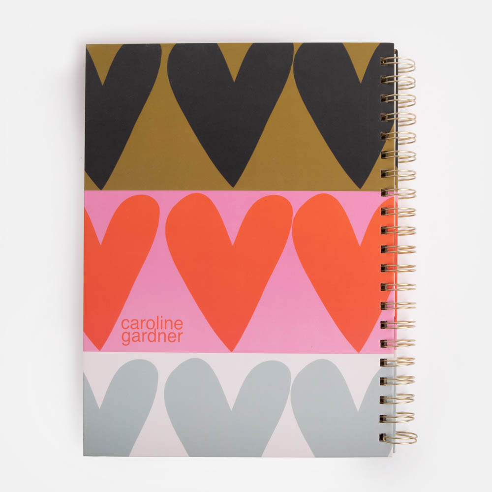 Colourblock Hearts Spiral A4 Notebook - 2