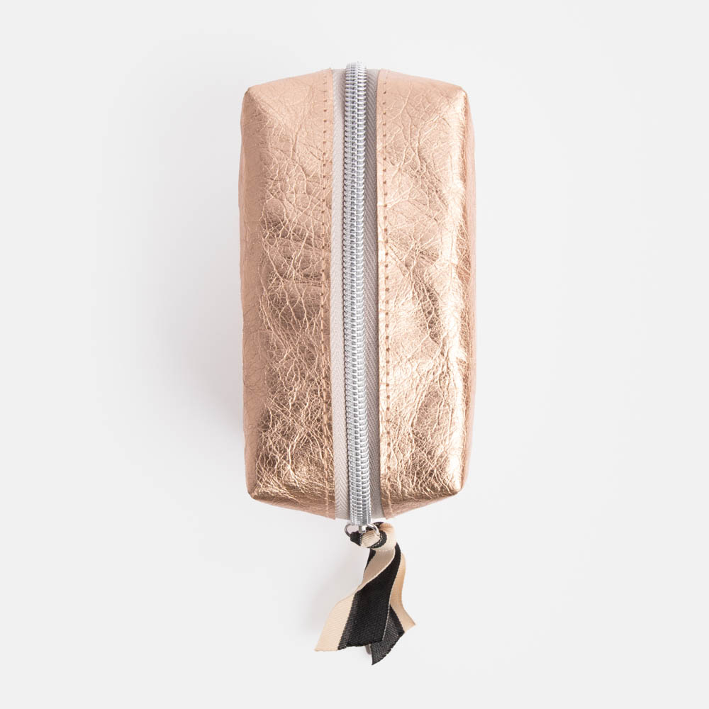 Rose Gold Kraft Mini Cube Cosmetic Bag - 2