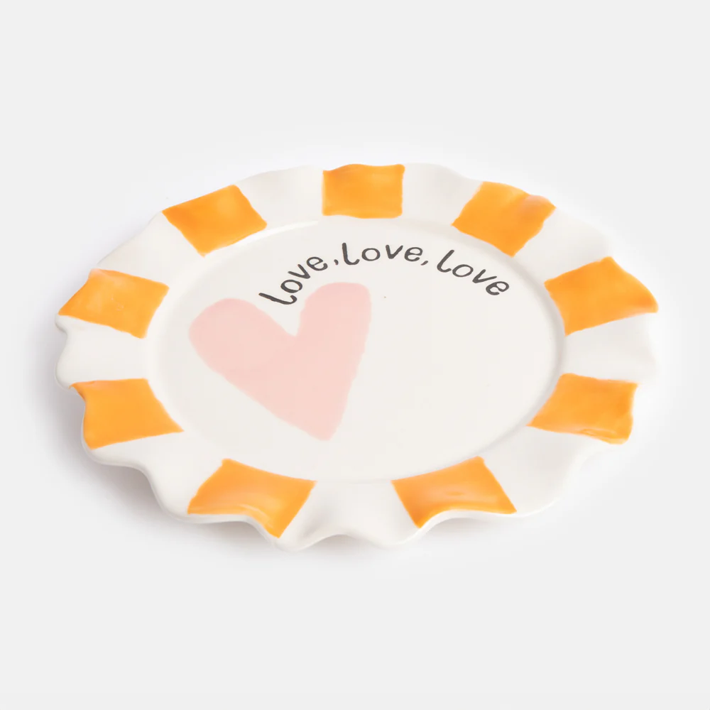 Love, Love, Love Heart Ceramic Plate - 2