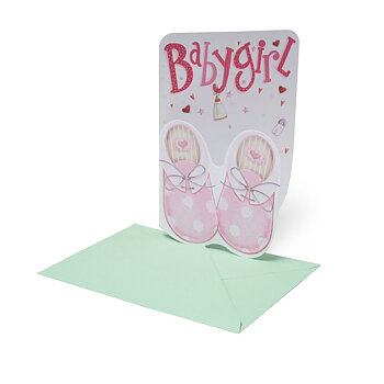Large Greeting card, Baby girl, Baby born (BG0624)