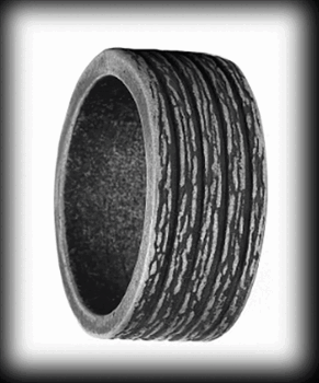 10 mm bred ring i grått stål.