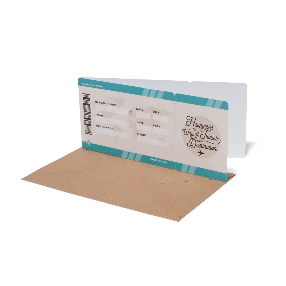 Large Greeting card, Ticket, Travel (BG0661)