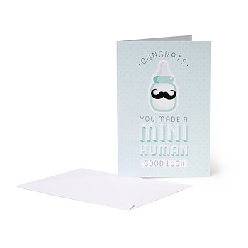 Large Greeting card, Baby boy, Mini human, Baby born (BG0671)