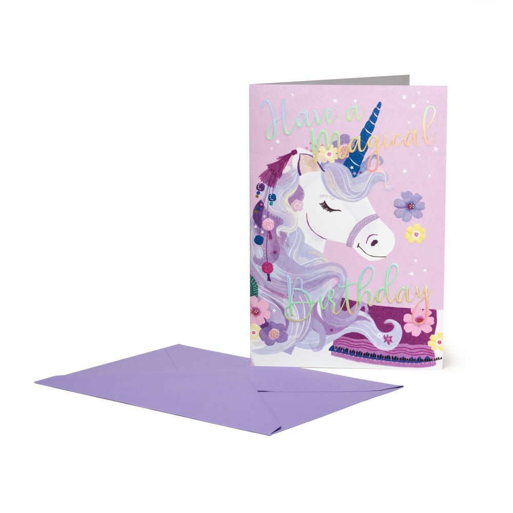 Large Greeting card, Unicorn, Happy Birthday (BG0786)