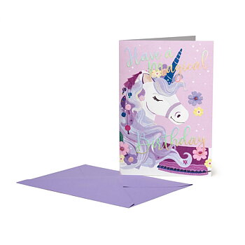Large Greeting card, Unicorn, Happy Birthday (BG0786)