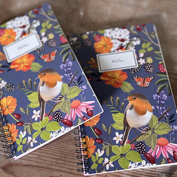 Anteckningsblock spiralbunden "Robin rödhake”