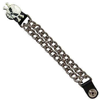 Classic Skull and Bones Chain Vest Extender.