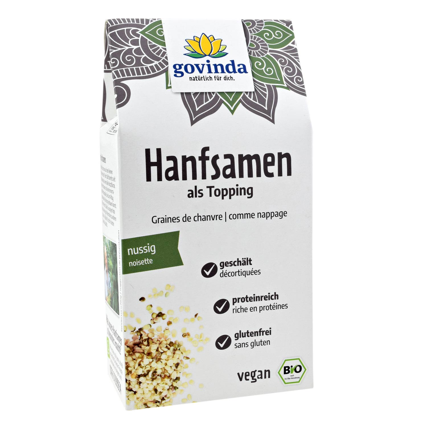 Skalade Hampafrön Eko. 150g, Govinda
