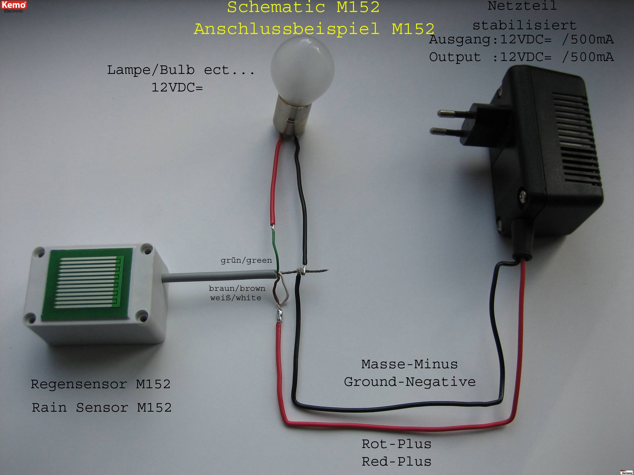Regnsensor KEMO 12VDC - 3