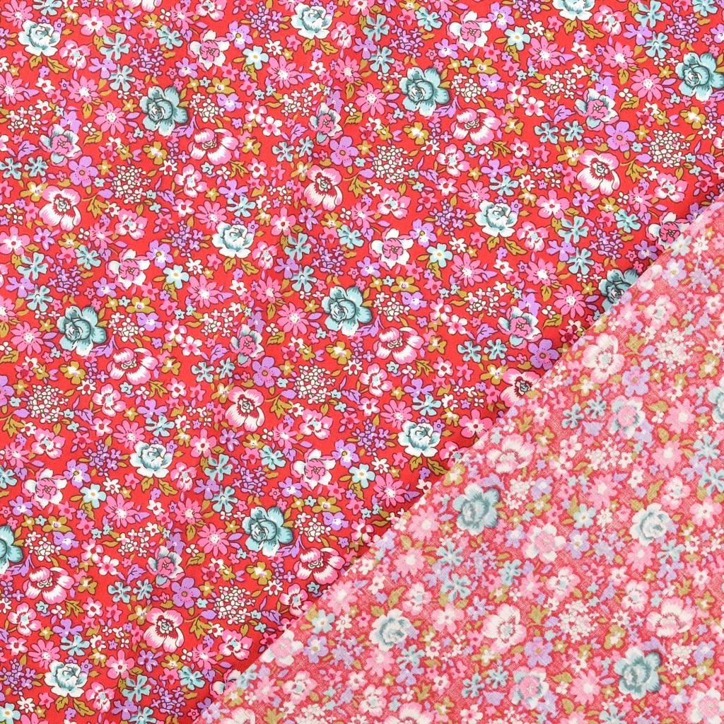 Blommig Poplin